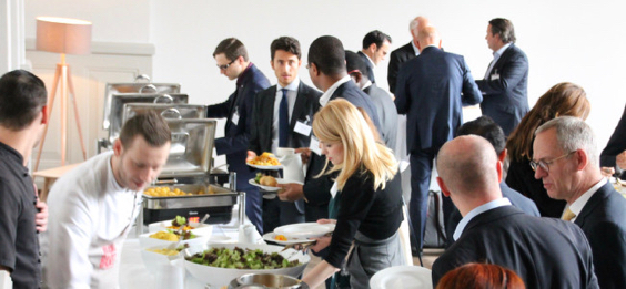 Delegates at the Collective Action Conference 2018 enjoy lunch