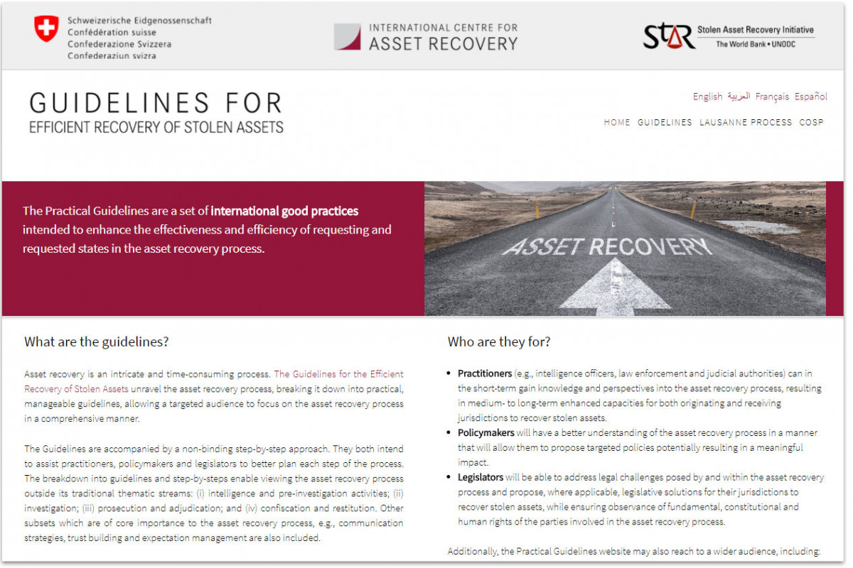 Screenshot of website