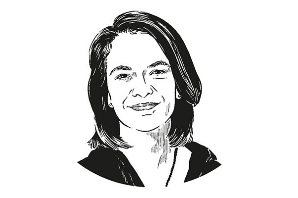 Line drawing of Claudia Baez Camargo