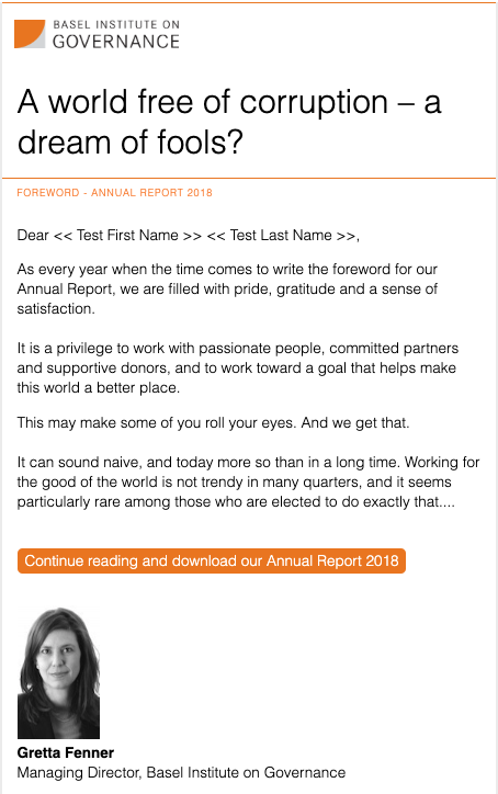 Newsletter screenshot