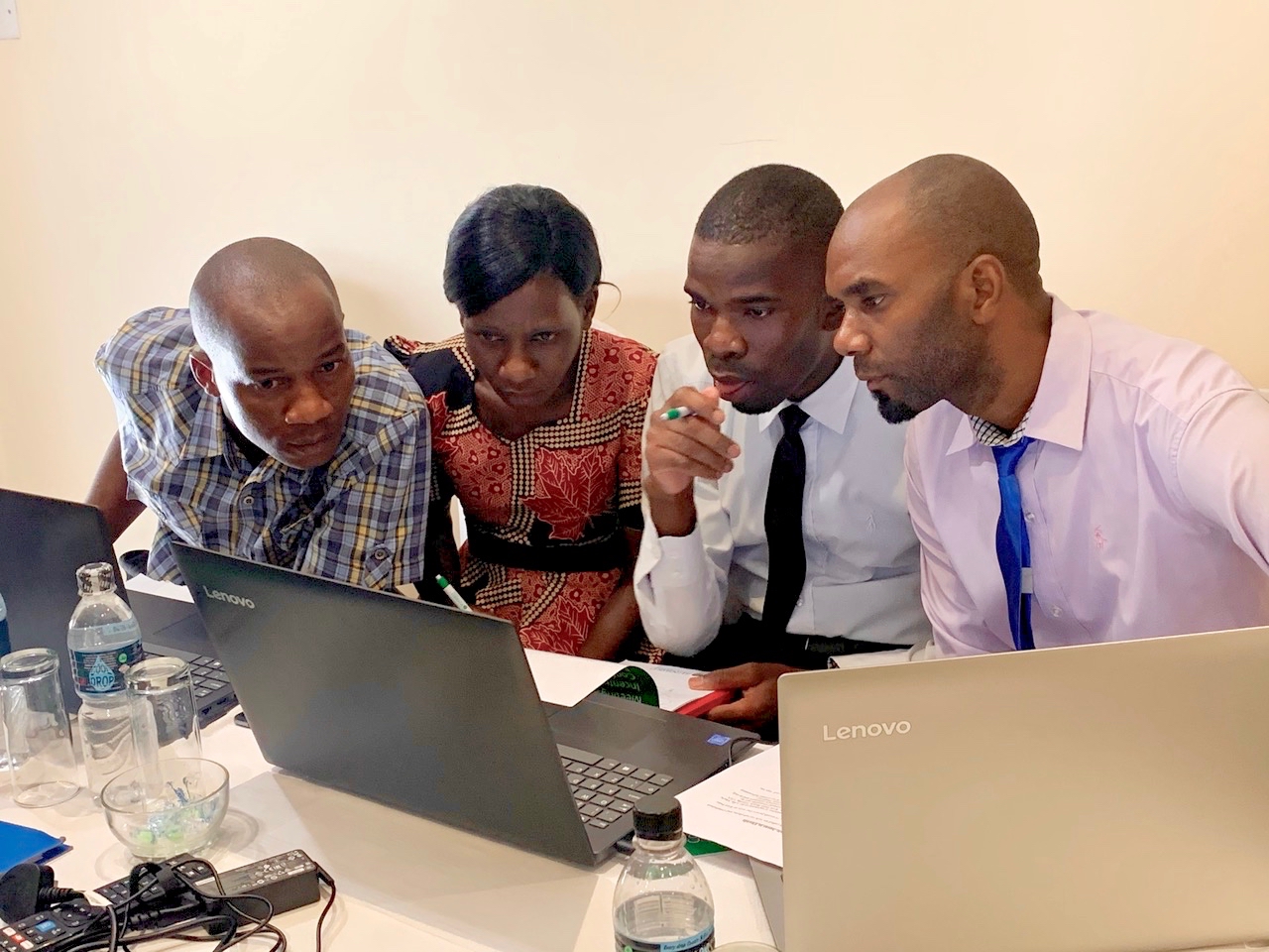 Malawian investigators prepare for an interview