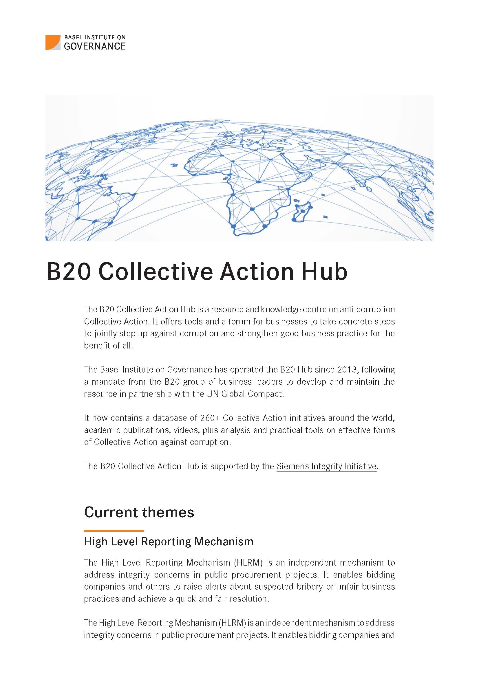 B20 Collective Action Hub flyer