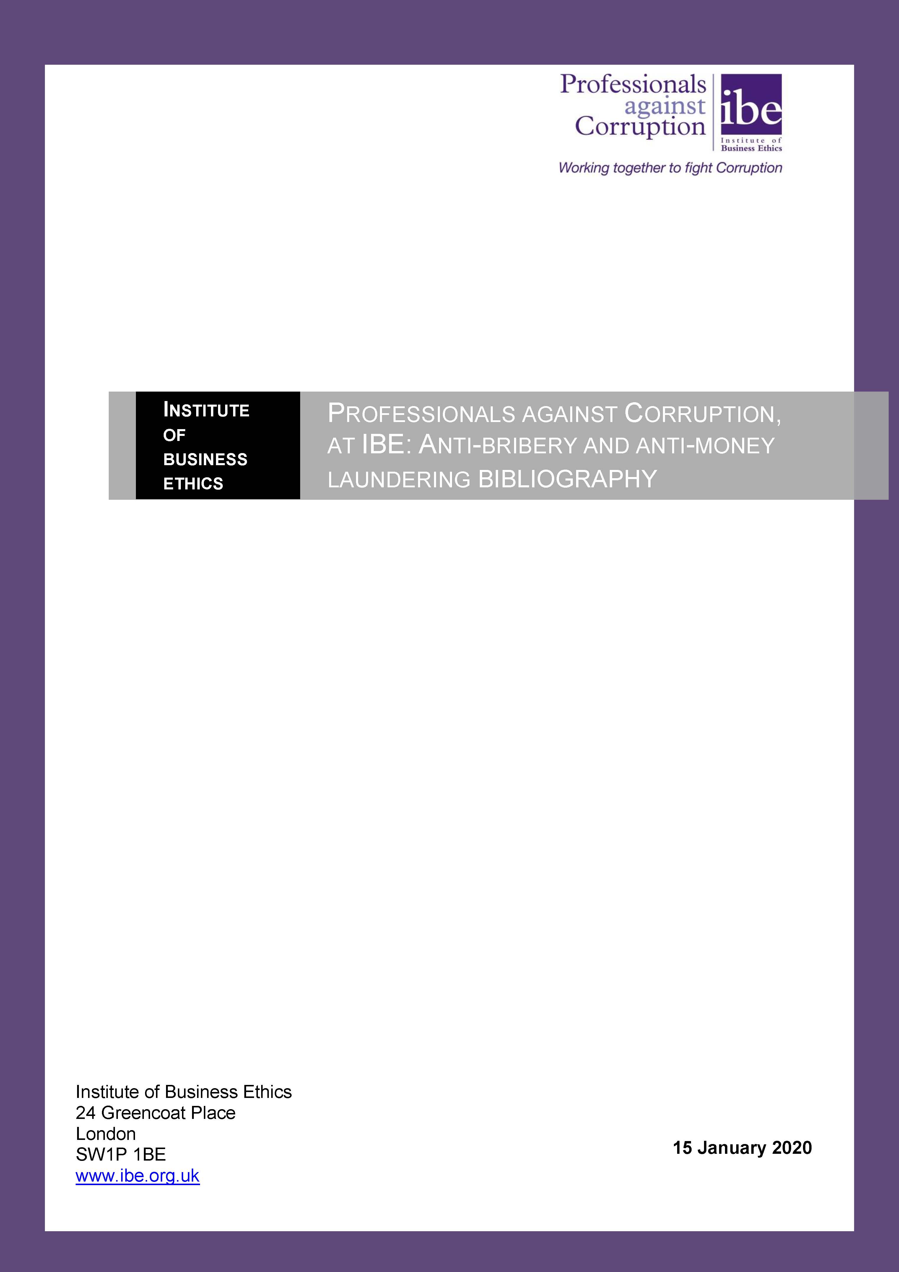 PaC Anti-Bribery and Anti-Money Laundering Bibliography