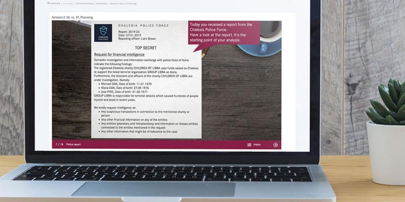 Terrorist Financing course mock-up