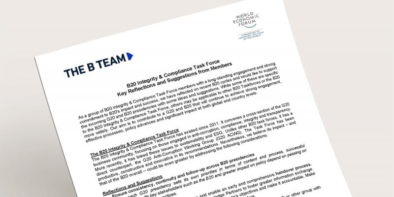 B20 Integrity and Compliance Task Force: Key Reflections and Suggestions from Members